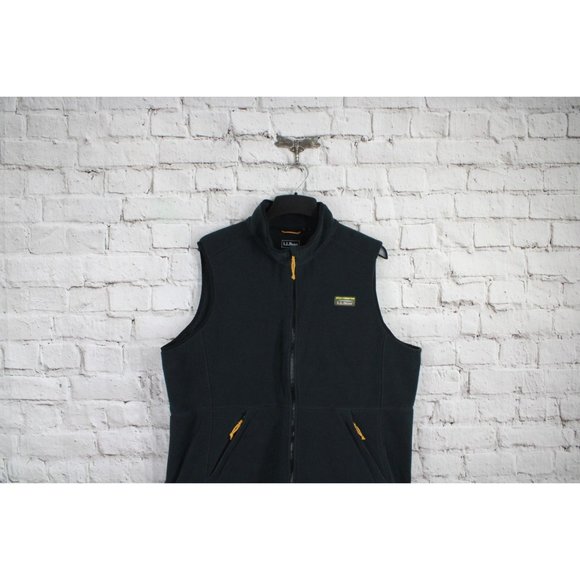 LL Bean Mountain Classic Black Fleece Full Zip Pockets Vest Size 2X - Picture 3 of 9